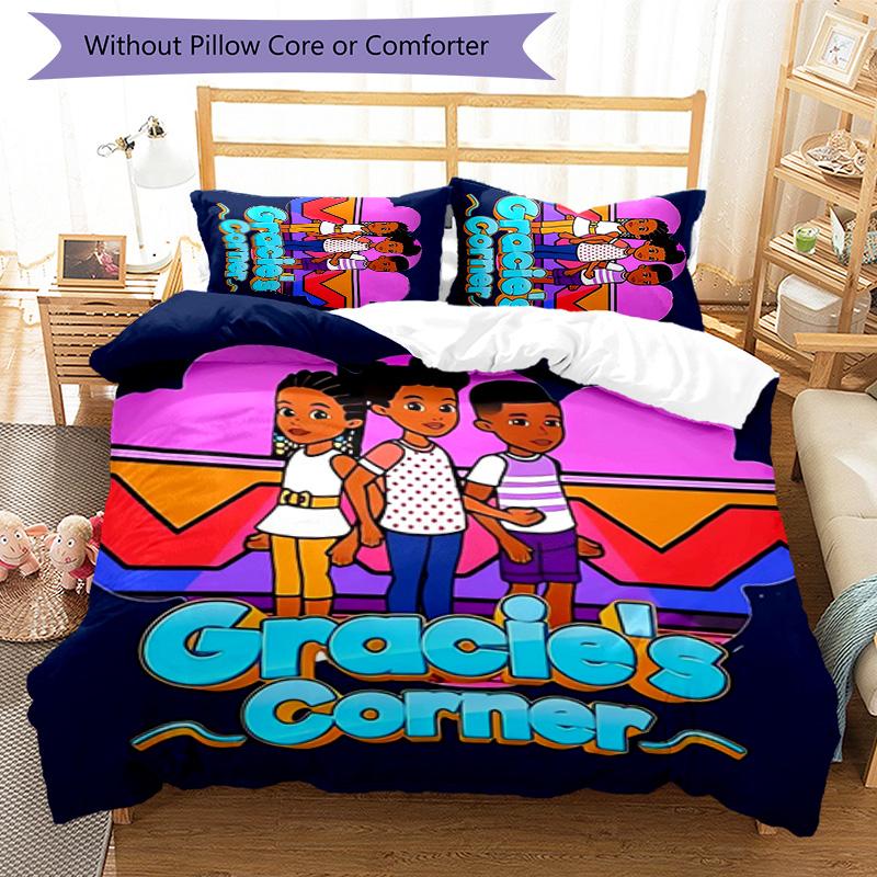 3pcs Gracie's Corner pattern bedding set duvet cover set includes duvet cover &pillowcases, perfect all season bedroom decoration & gift
