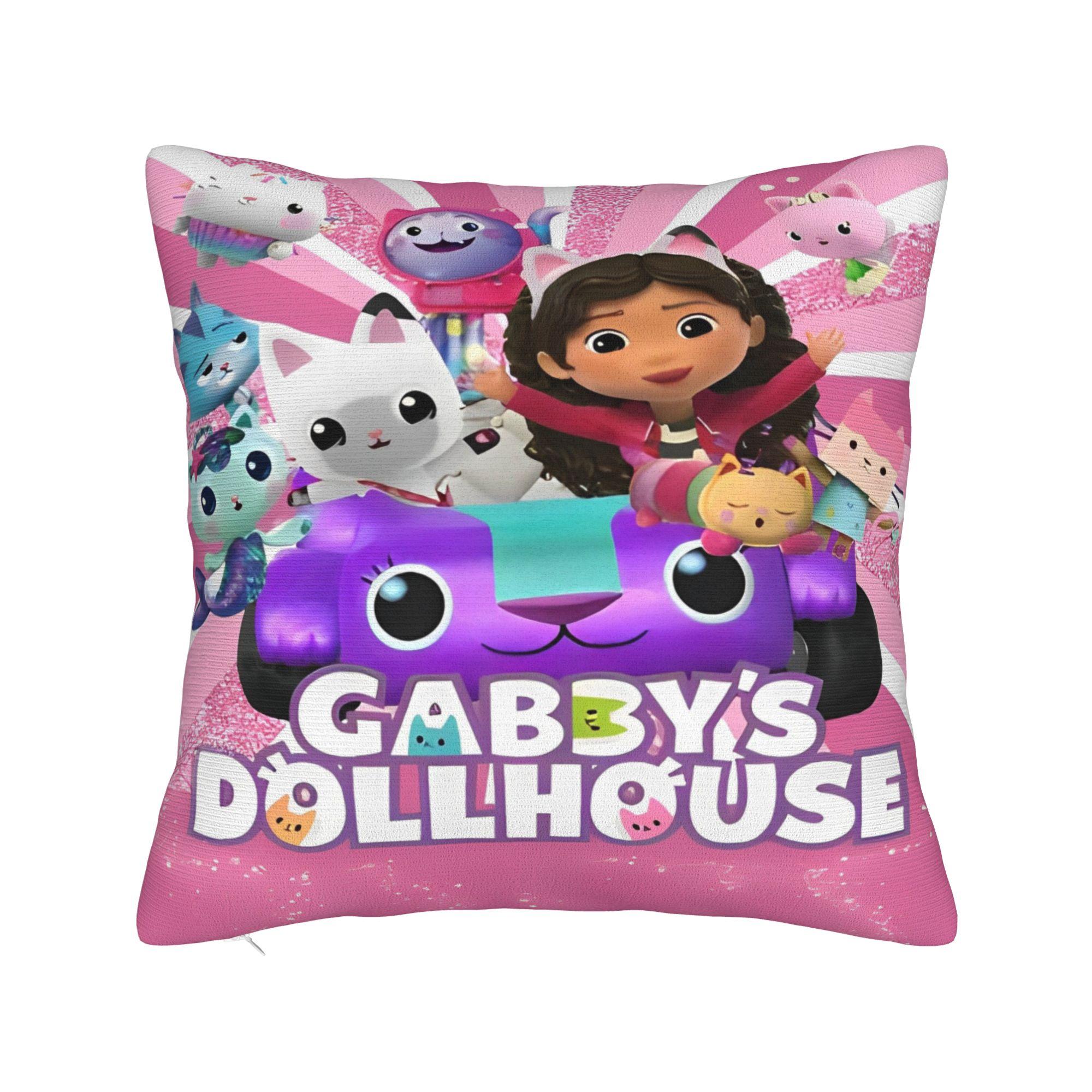 Gabbys Dollhouse Cakey Cat Pillowcase Polyester Cushion Cover Decorative  Pillow Case Cover Home Zipper 45X45cm 30x30cm 12x12in