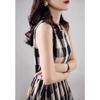 Summer Fashion Vintage Plaid Printing Sleeveless Dress Female Loose Casual Beach Holiday Robe Women Temperament Waist Vestidos