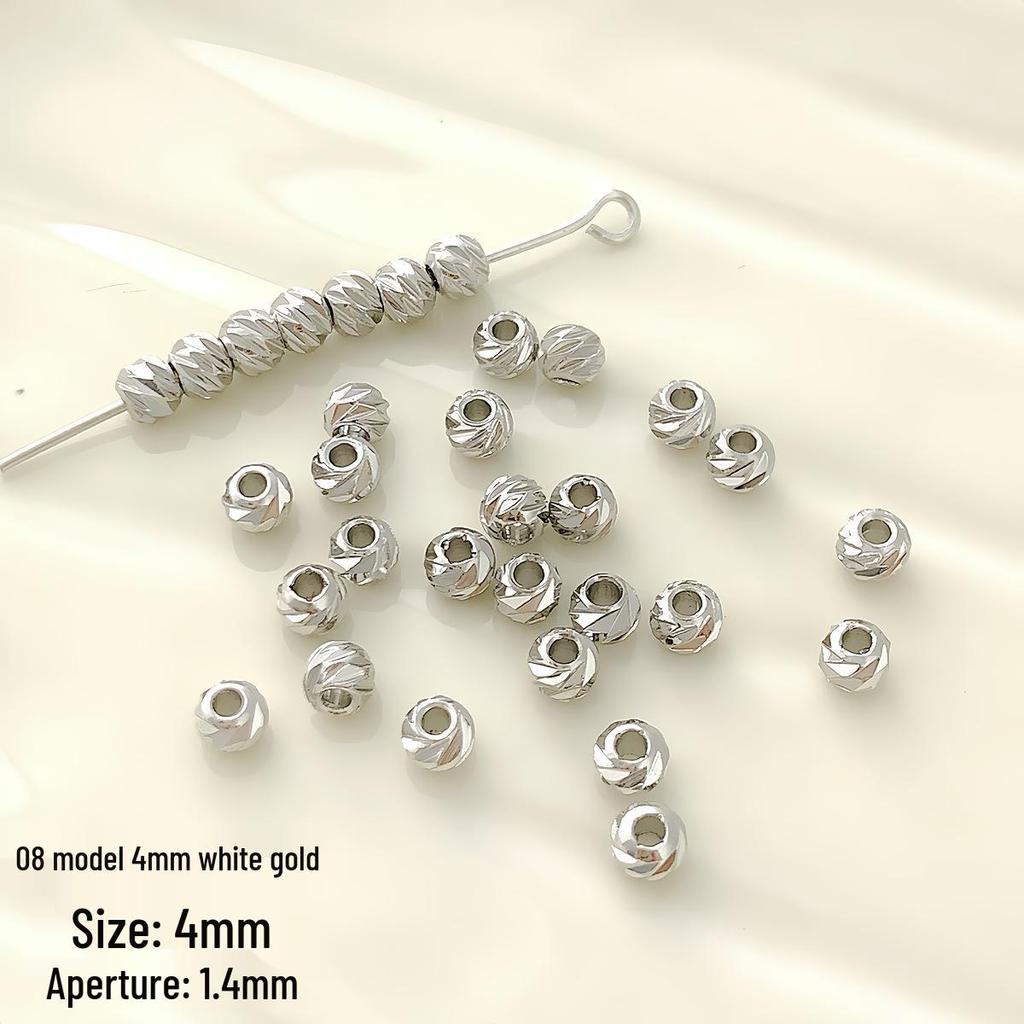 18K Vergoldete, kreuzgeschnittene, runde Abstandshalterperlen für die DIY Schmuck-, Halsketten- und Armbandherstellung.