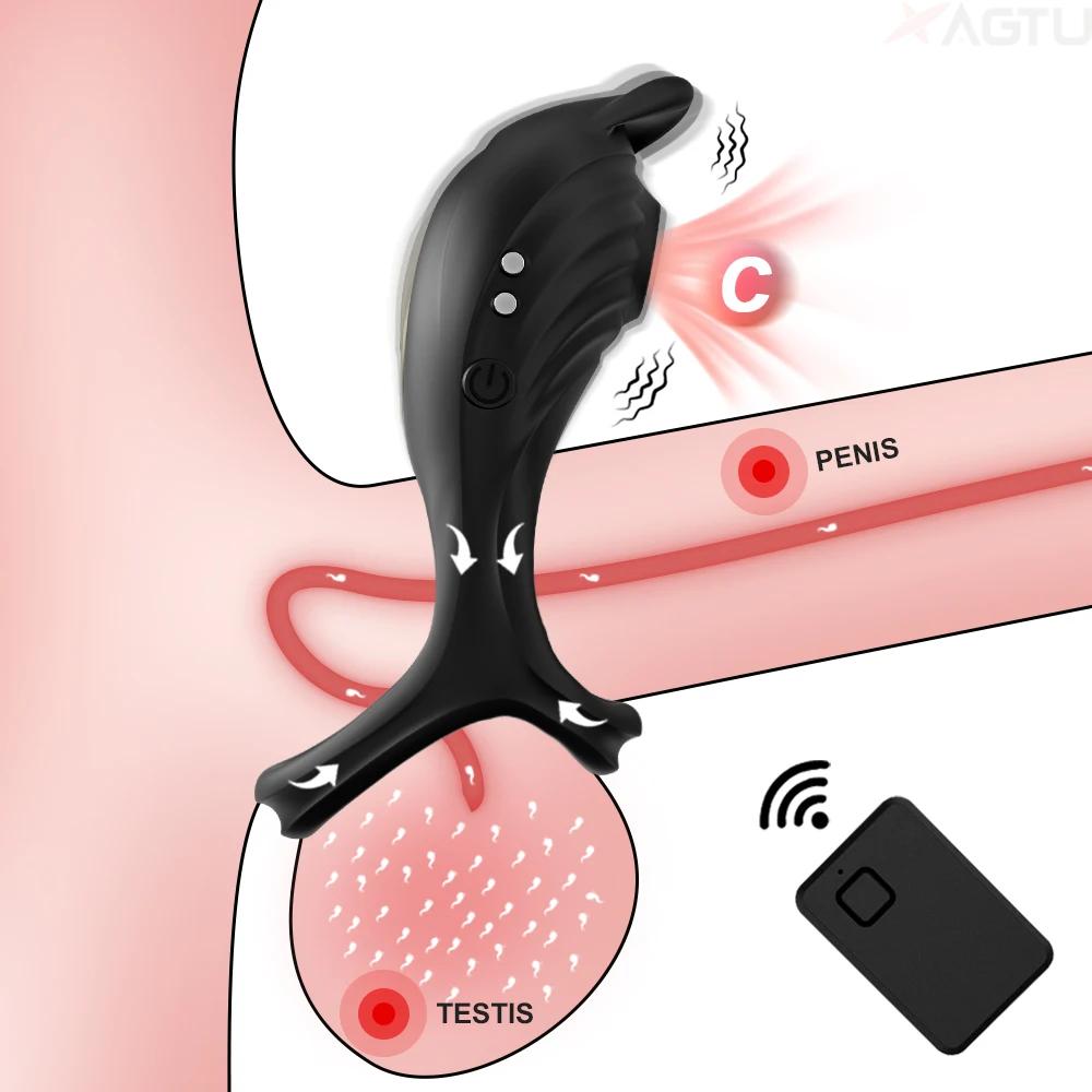 Sucking Vibrating Cock Ring for Men Remote Control Penis Ring Ejaculation Delay Clitoris Sucker Stimulation Sex Toy for Couples