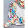 Blumenprint Brasilianischer Bügel-Bikini Damen Badeanzug Damen Bademode Zweiteiliges Bikini-Set Badesachen Badeanzug Schwimm