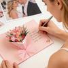 3D Popup Tulips Bouquet Greeting Card Beautiful Greeting Card Birthday Gifts Flowers Cake Postcard For Family Friends Wife Mon