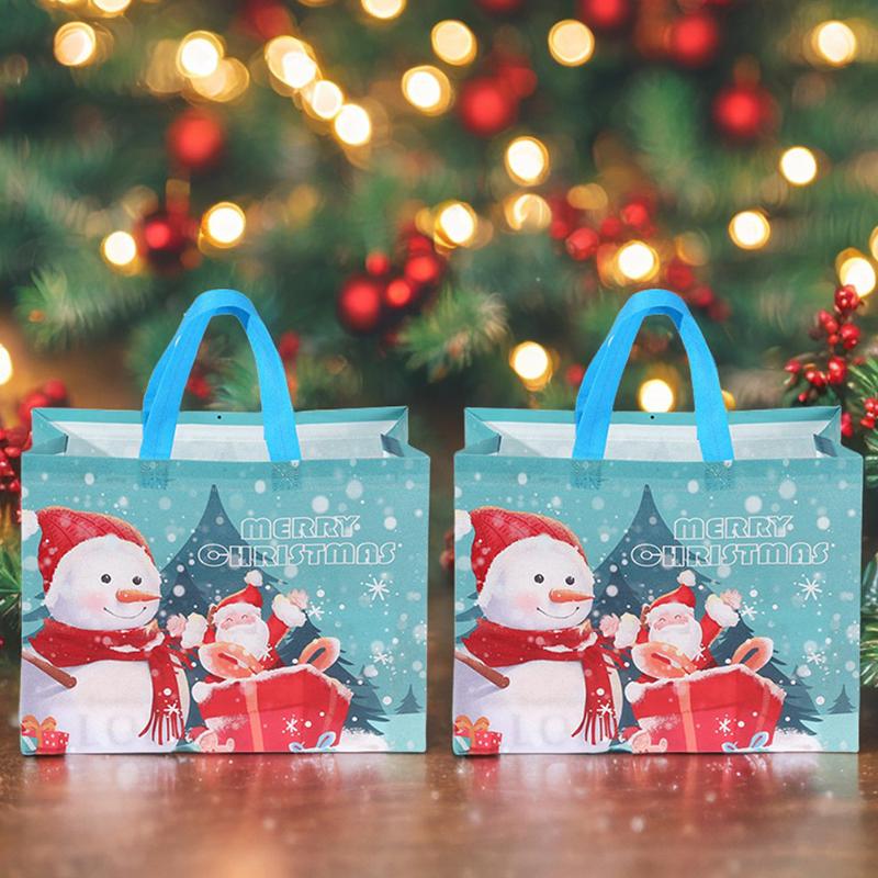 5PCS/Pack Mixed Styles 33x25x17cm Non-woven HandBag Gift Package Souvenir Storage Decoration Christmas New Year Party Supply ZYF