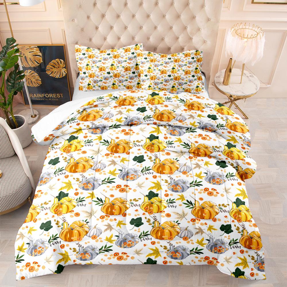 Halloween Duvet Cover Set Pumpkin Lantern Pattern Comforter Cover King Queen Size for Kids Boys Girls Gift Polyester Bedding Set