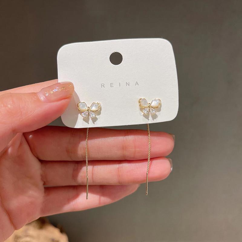 

Корейские модные серьги-бабочки из циркона и жемчуга — свежие, милые и элегантные женские украшения для поездок на работу