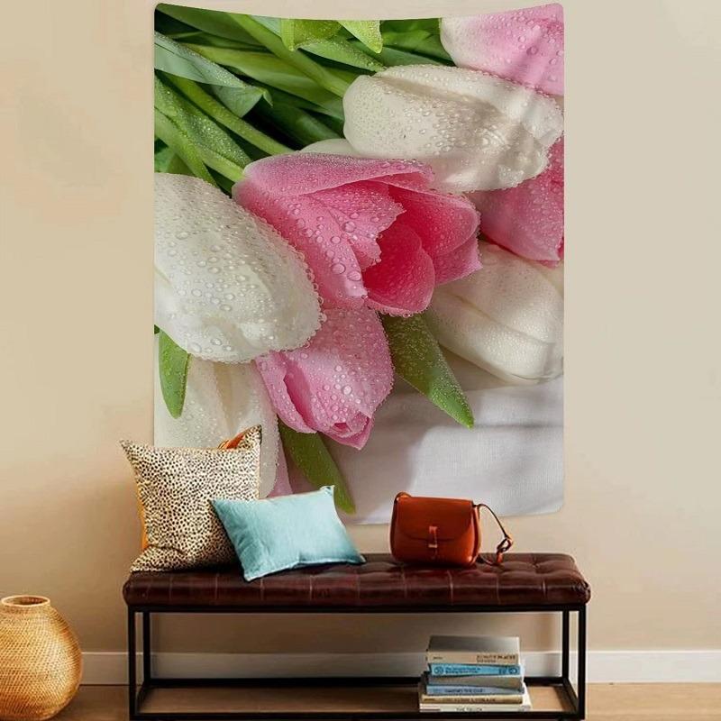 Tulip Flowers Wall Decor Tapestry Home Living Room Tapestry