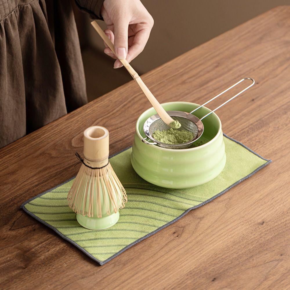 4PCS Food Grade Japanese Matcha Tea Set Bamboo Ceramic Japanese Chasen Matcha Stirring Brush