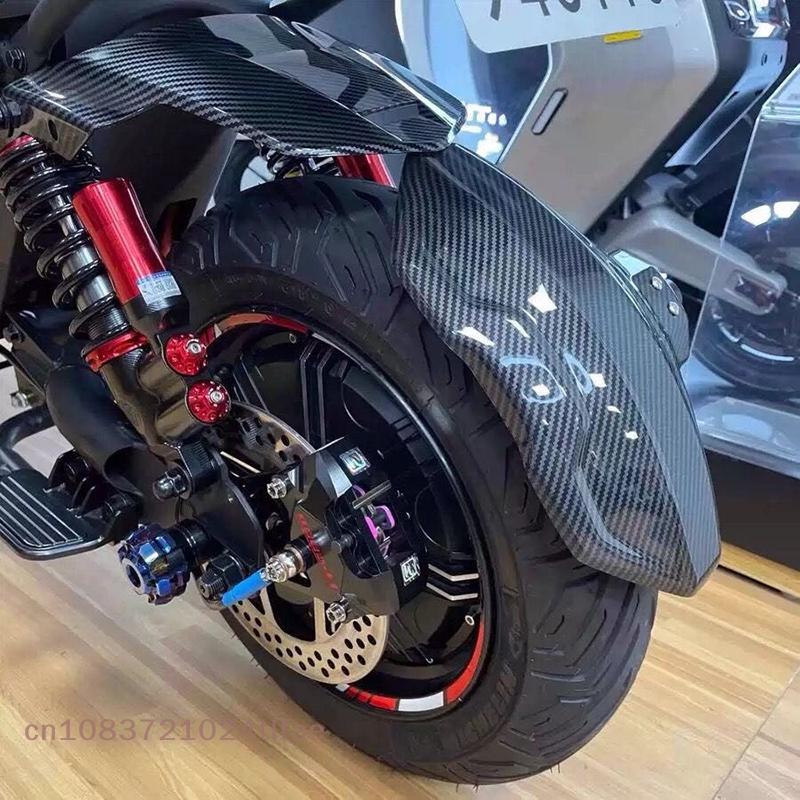 Motorcycle Fenders, Carbon Fiber Textured, Universal Fit for Electric Vehicles, Durable & Lightweight, Enhances Aesthetic Appeal