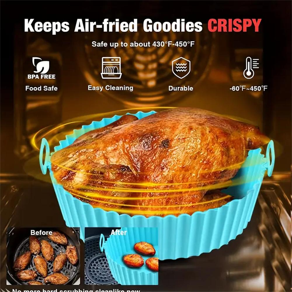 Silicone Air Fryer Liner, Reusable Round Liners for Tower,BPA-Free Non-Stick Silicone Air Fryer Accessories