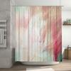 Modern Bathroom Shower Curtain With Abstract Painted Design Pink And White Colors For Home Decor (180X240Cm)