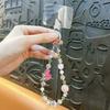 Wrist Chain Cell Phone Chain Pearl Mobile Phone Lanyard Crystal Bead Phone Strap  Women/Lady/Girl