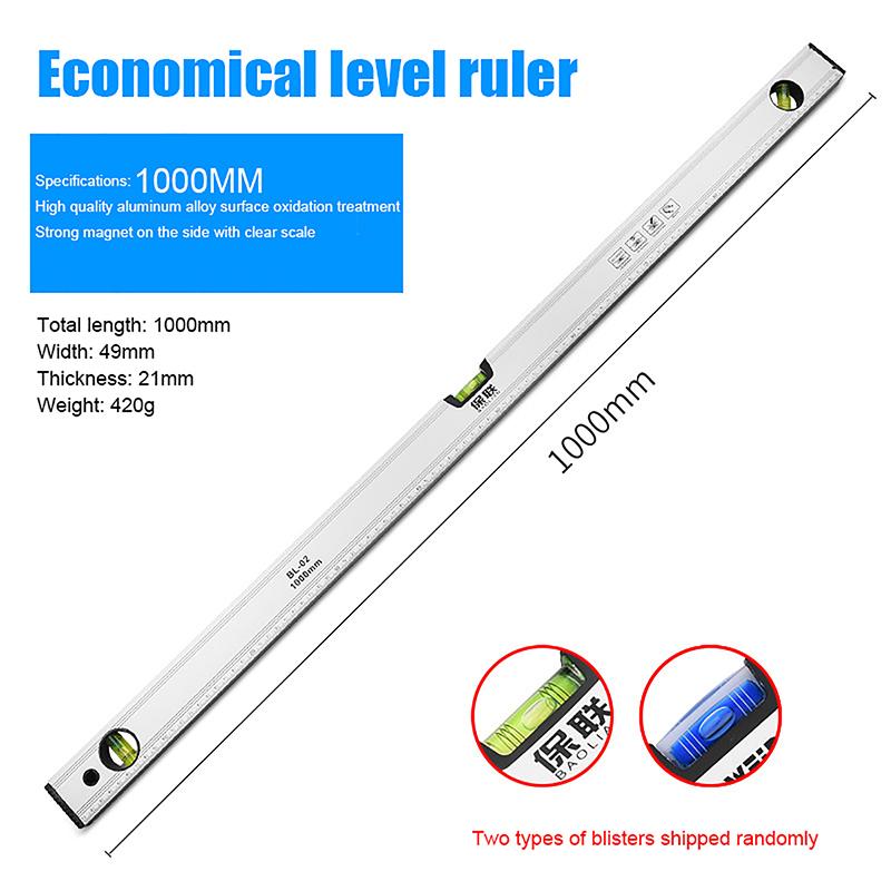 High Precision Spirit Level Magnetic High Bearing Ruler Lever Bubbles Rustproof Horizontal Ruler Spirit Level Balance Ruler