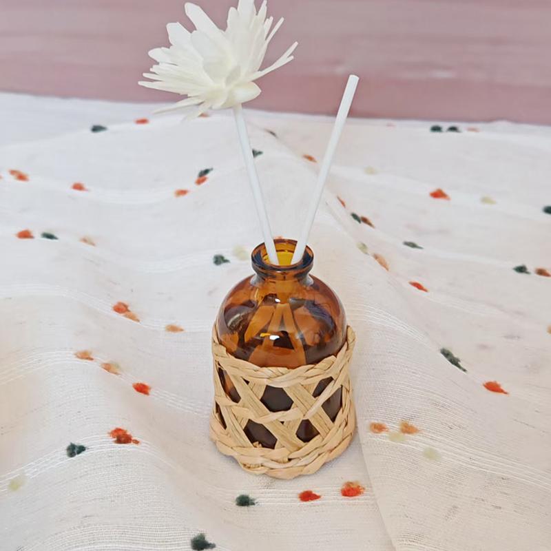 1PC Home Natural Woven Bohemian Bottle Rattan Decor Eco-friendly Grass Macrame Aromatherapy Decorative 50ml/100ml