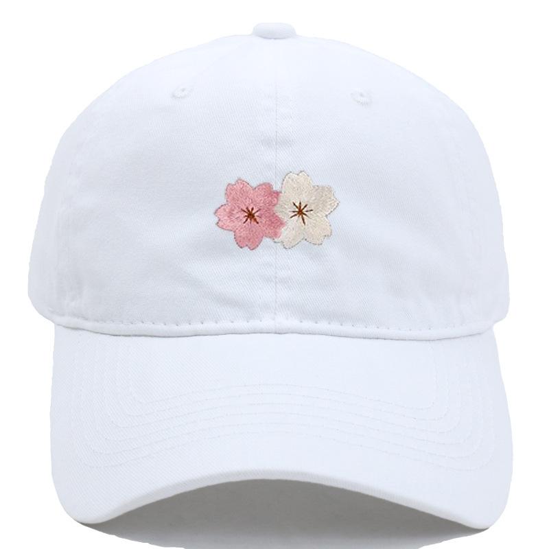 Flower Embroidery 100% Cotton Washed Cherry Blossom Cowboy Hat Summer Hat Luxury Man Hat Golf Designer Golf Women Men'S Dad Hats