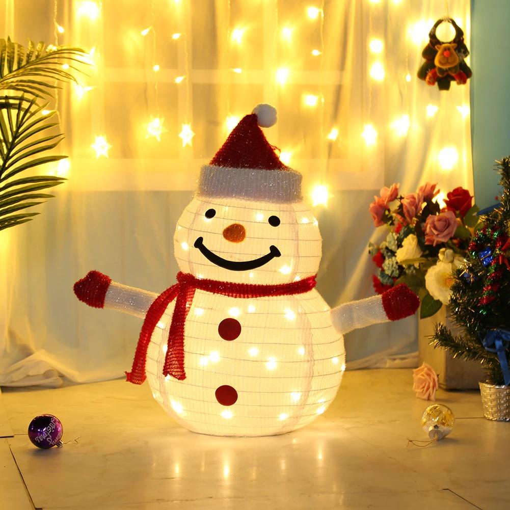 Christmas Snowman Foldable Lantern for Outdoors Courtyard Garden Decoration Landscape Lawn Lamp Home Party Ornaments Christmas Lights