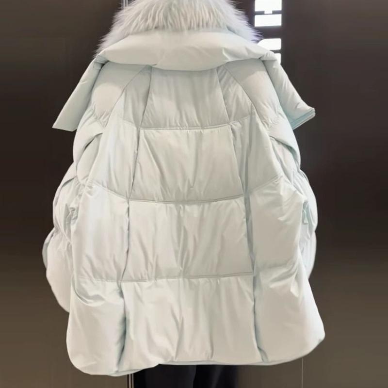 Winter new fashion fur collar design sense fashion cotton-padded clothes women small age reduction thick cotton clothes beautiful