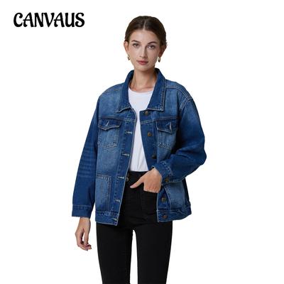 Spring and Autumn High Waist Mid-length Loose Long Sleeve Denim Jacket Women's Jacket