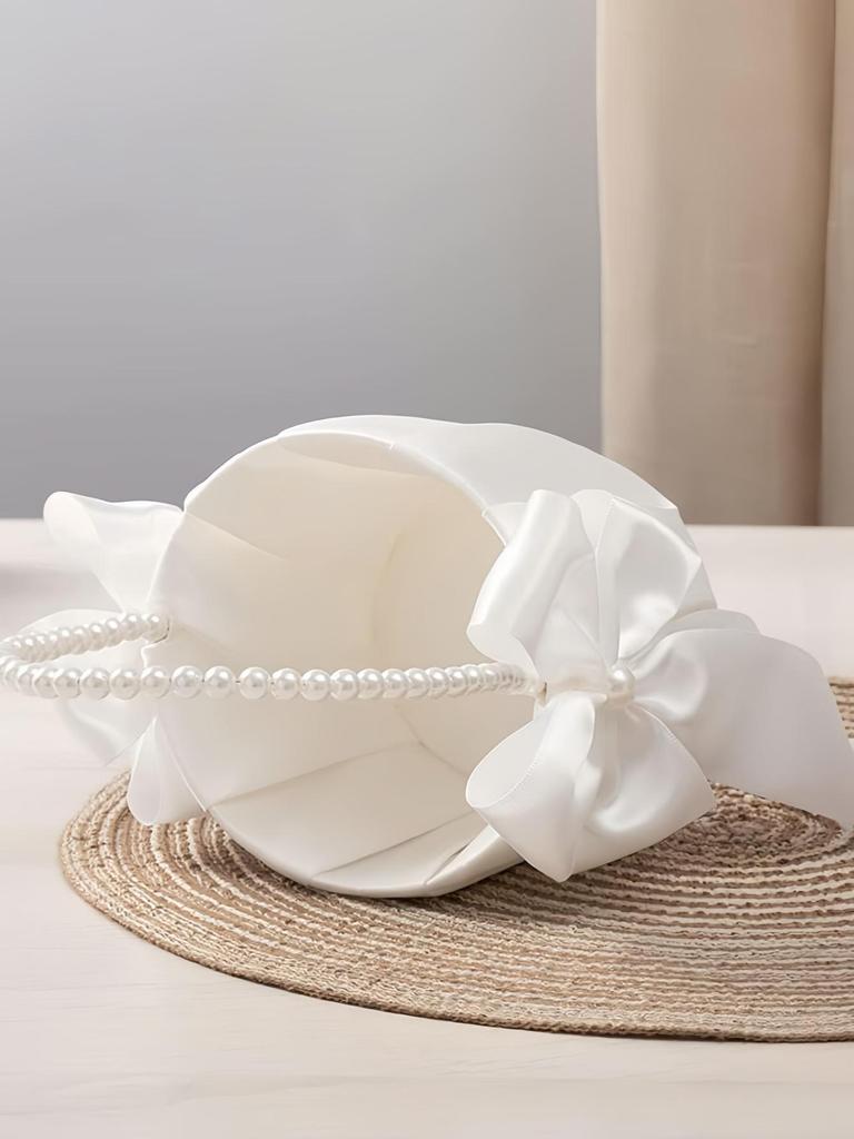 European Style Fabric Flower Girl Basket - Handmade Floral Arrangement