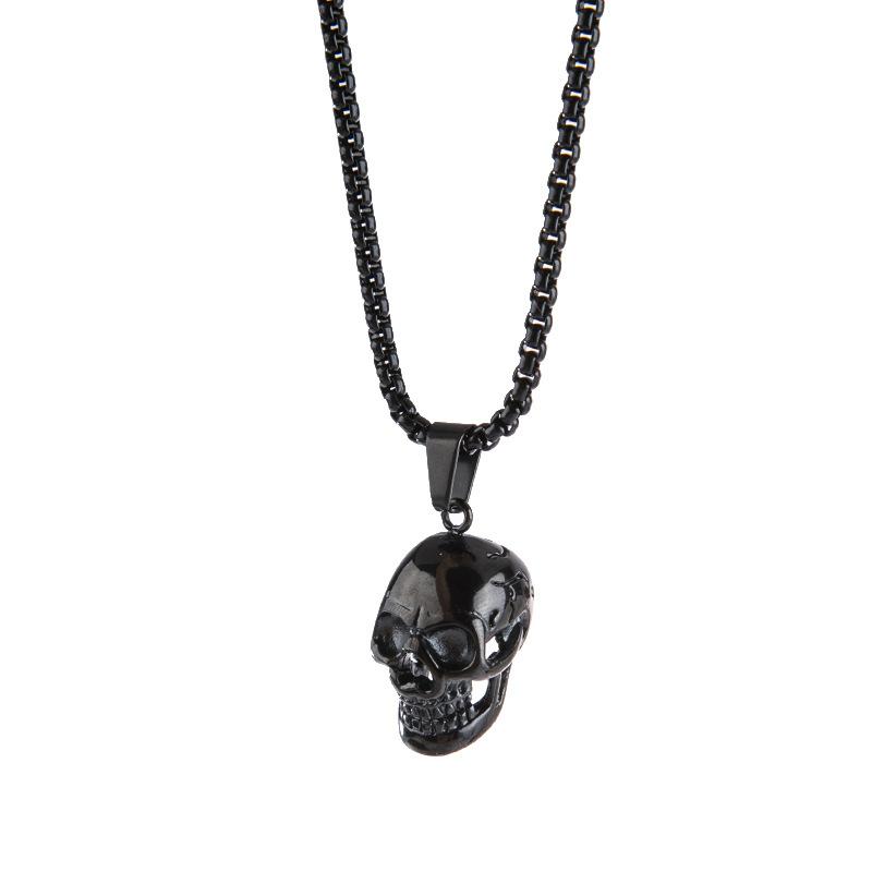 Punk Skull Pendant Necklaces For Women Men Gothic Hip Hop Skull Skeleton Clavicle Necklace Halloween Jewelry Gifts