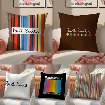 P-Paul Anime S-smith Pillow Case Anti-dustmite Pillowcase Invisible Zipper Silky Short Plush Sofa Cushion Cover