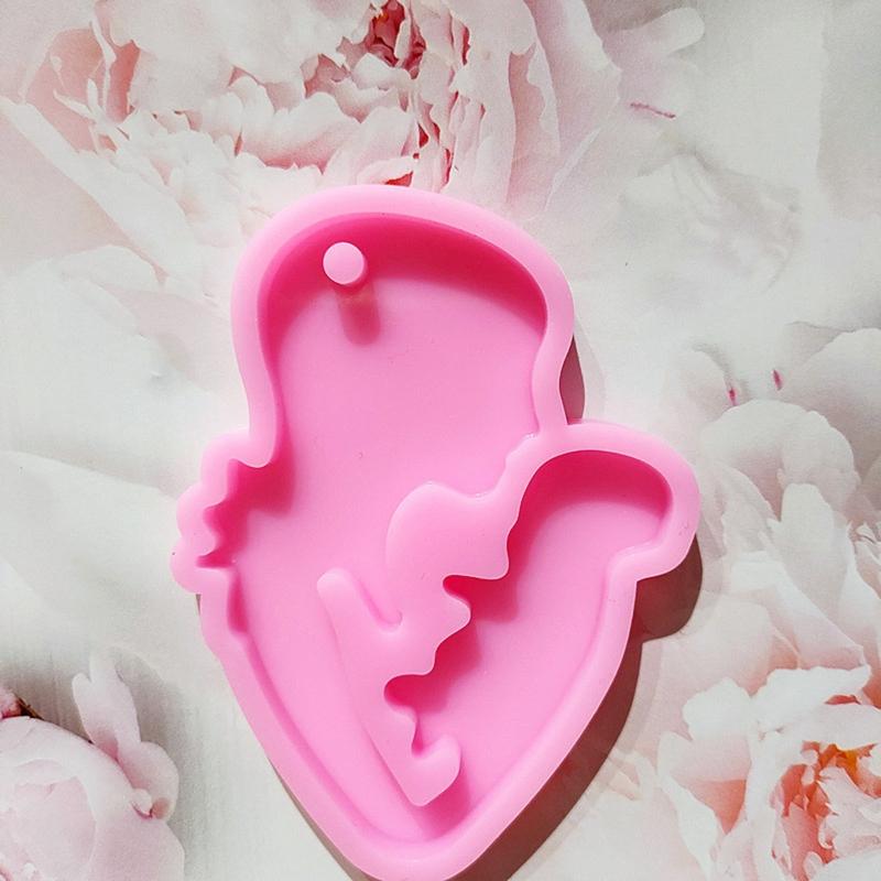 5 Pcs Pregnant Mother Keychain Epoxy Resin Mold Handmade Women Mom Pendants Silicone Mould DIY Crafts Jewelry Necklace