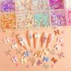 Cross-border Multi-grid Nail Art: Mix & Match Flowers, Butterflies, Hearts, Flat Back Rhinestones & Pearls