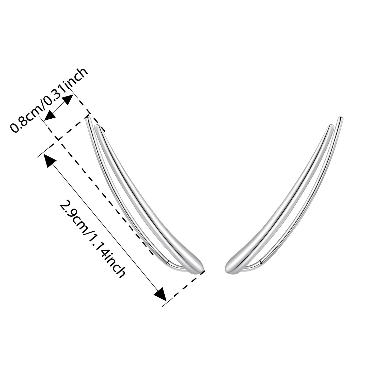

BAMOER Длинные Гвоздики Геометрические Каффы Оригинальные Для Женщин Минималистичные Повседневные Вечерние Подарок Серебряные Украшения