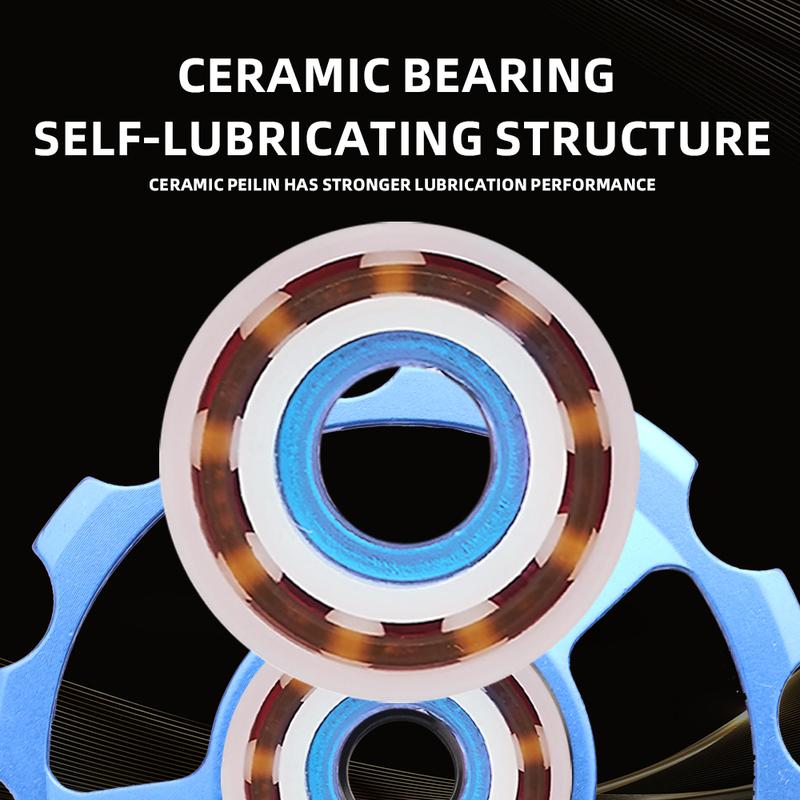 2Pcs Ceramic Bearing Jockey Wheel CNC Aluminum Alloy Rear Derailleur 10-16T Guide MTB Road Bike Pulley