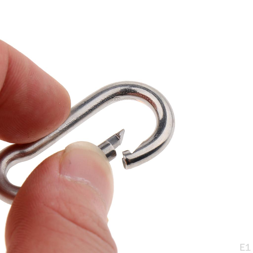Mosquetão Clipe Chaveiro de Aço Inoxidável 304 para Leash de Caiaque Pesca