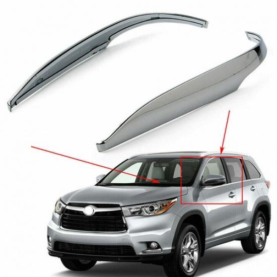 Chrome Trim Cover Set- Side Rearview Mirror For Toyota Highlander 2014- Pair