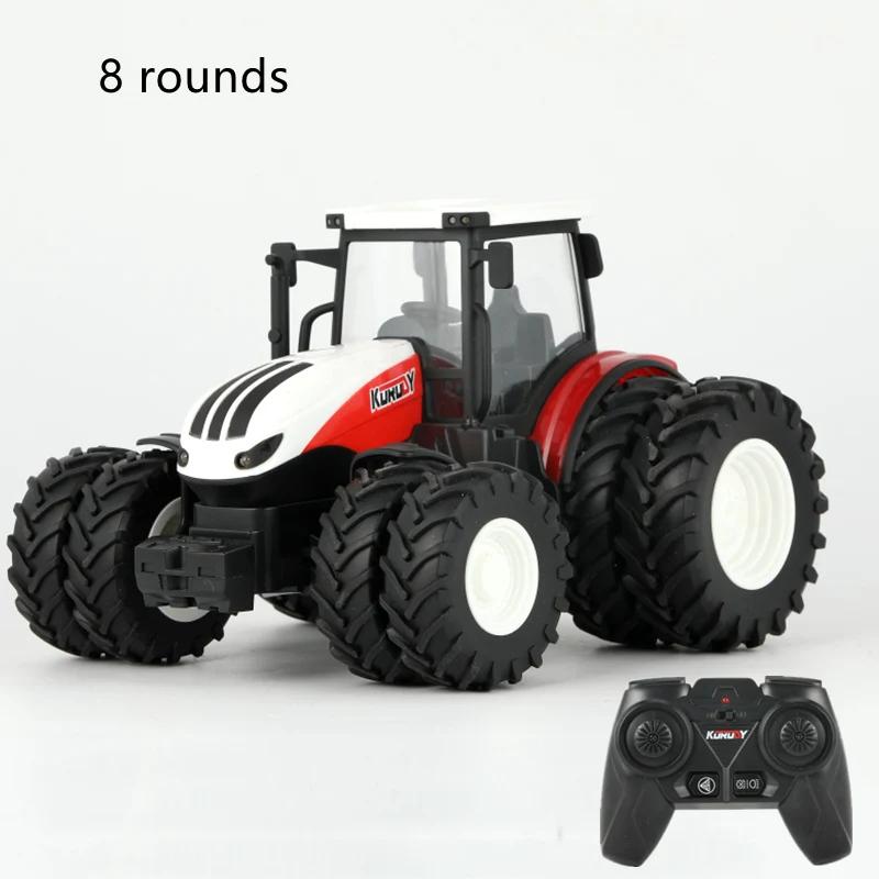 1/24 RC Farmer Traktoranhänger mit LED-Scheinwerfer Bauernhof Spielzeug Set 2,4G Fernbedienung Auto LKW Landwirtschafts-Simulator Kinder Jungen Geschenk