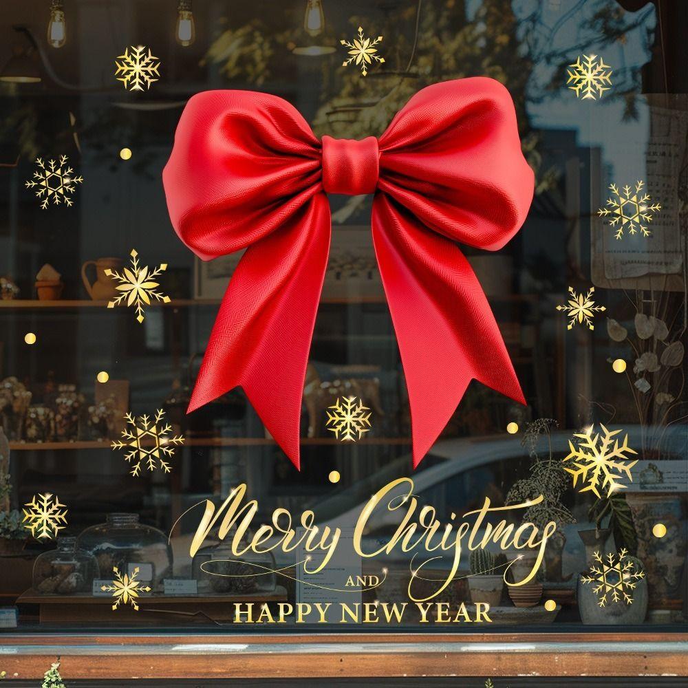 Santa PVC Christmas Window Stickers Reusable Electrostatic Xmas Wall Sticker Whole Sheet Christmas Window Decals Home Decor