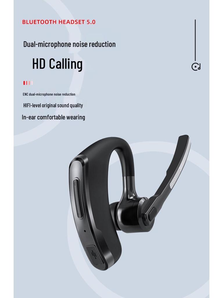 Qualcomm Bluetooth Single-Ear Business Earphone with Dual Mic Noise Cancelling and Long Battery Life