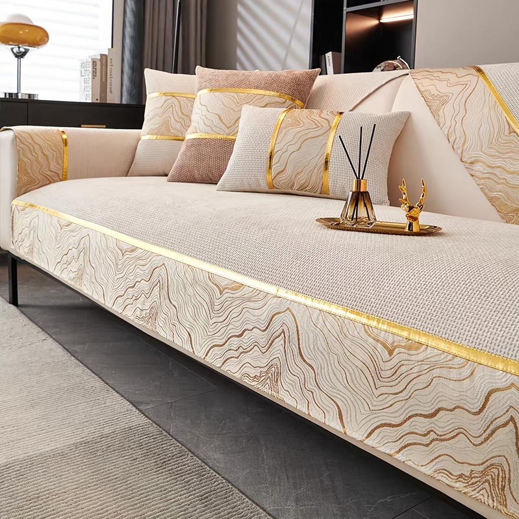 Light Luxury Chenille Sofa Cover For Living Room Pets Kids Sofa Towel Mat Solid Color Non-Slip Couch Cushion Slipcover