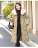 Women's Long Big Fur Collar Down Cotton Cotton Coat