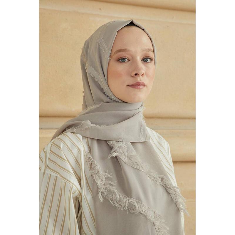 

Женская кисточка Подробная шаль Fulya Stone Color 75x200 выделения