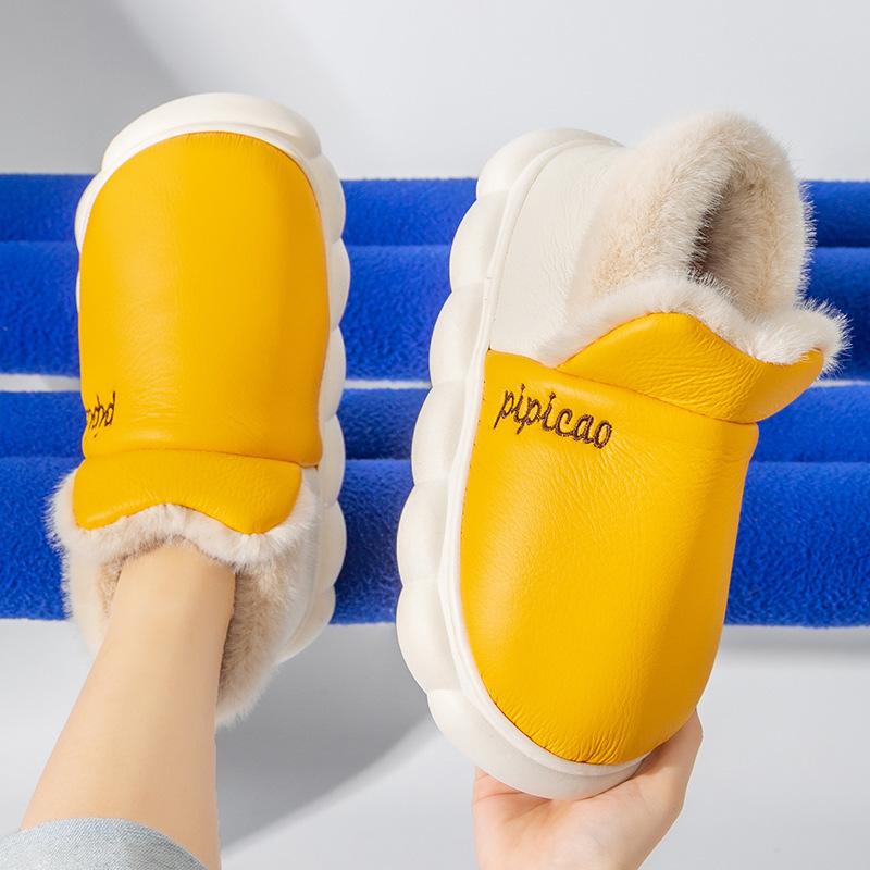 Cotton slippers men's autumn and winter indoor home bag and thick-soled outer wear warm confinement plush cotton shoes customization