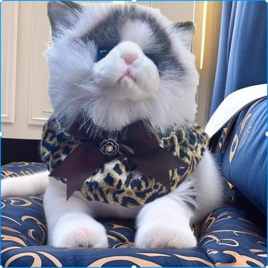 Leopard Print Pet Bib: All-Season Halloween Costume for Cats and Dogs