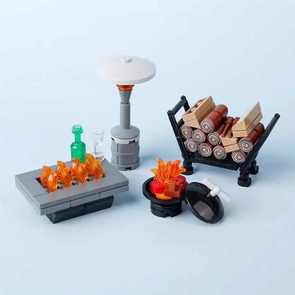 MOC Medieval Building Blocks Set Accessories Smithy Bedroom Table Bar Furniture Kitchen Assembly Boy Toy Mini Bricks K027 DIY