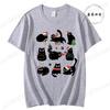 Black Cat Christmas Tops Fun Cat Costumes With Santa Claus Hats Patterned TShirts Christmas Party Outfits