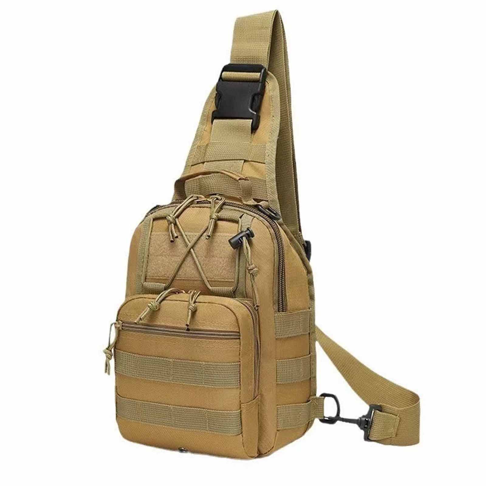 

Камуфляжна сумка-нагрудник з Оксфордської тканини – Маленький зовнішній рюкзак для їзди, Одноплечова сумка через плече, Ідеально підходить для піших прогулянок, Велоспорту та Спорту One Size