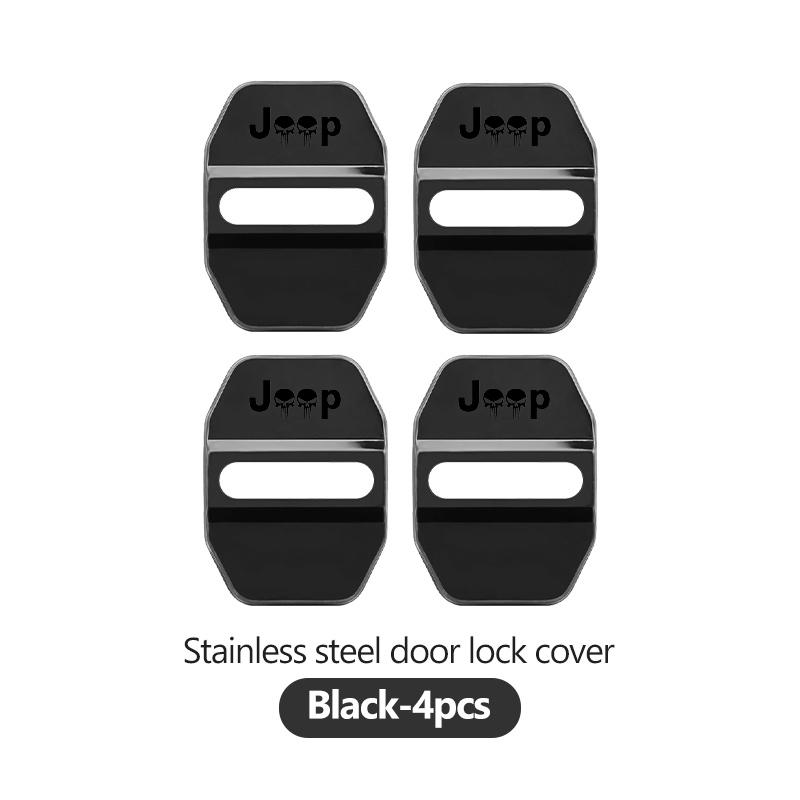 4pcs Zinc Alloy Car Door Lock Buckle Cover Protective Covers For Jeep Grand Cherokee Wrangler JK Renegade Gladiator Compass