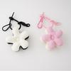 Pingente de Flor da Moda: Chaveiro de Nó de Corda Vermelho Rosa Fofo Dupla Face para Bolsas, Mochilas e Carros