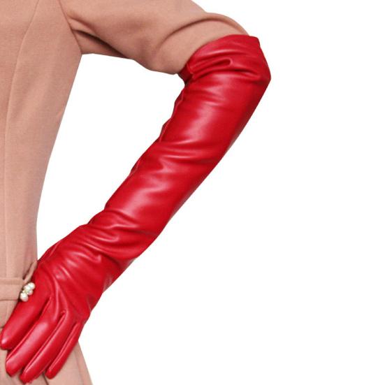 Mănuși cu degete întregi, rezistente la vânt, din piele ecologică, mănuși lungi pentru braț pentru cumpărături