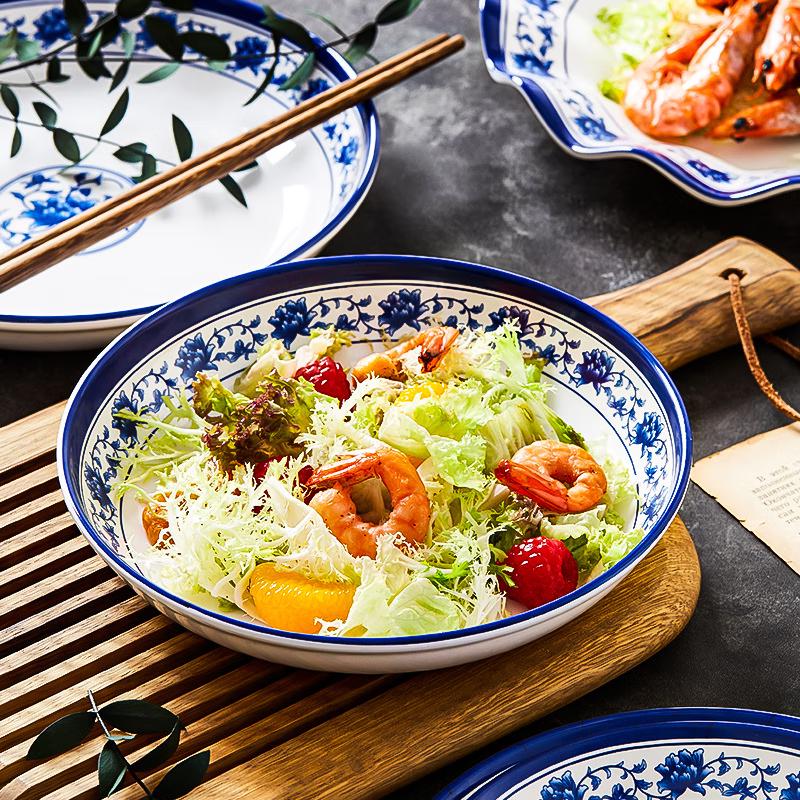 VAKADA Blåvita Melamintallrikar (5-pack)