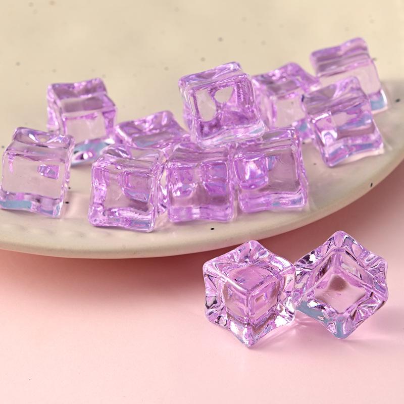 Luminous Acrylic Resin Ice Cube Castle: DIY Jewelry & Food Play Accessory, 18mm Crystal