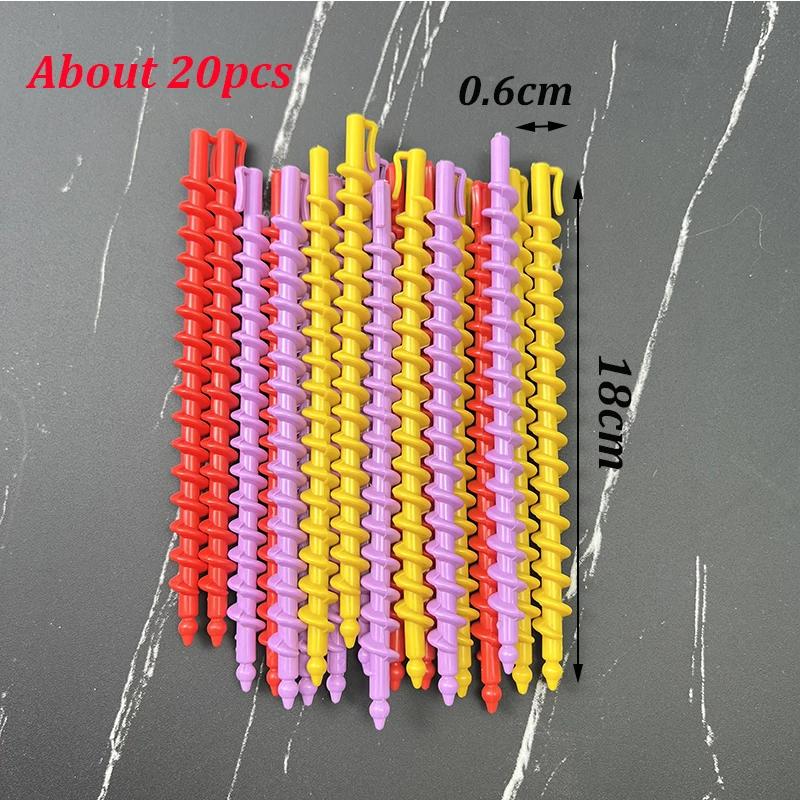 20/22pcs Plastic Spiral Perm Stick Heatless Hair Curler Women Curly Hair Rollers No Heat Curls Cold Perm Bar Barber