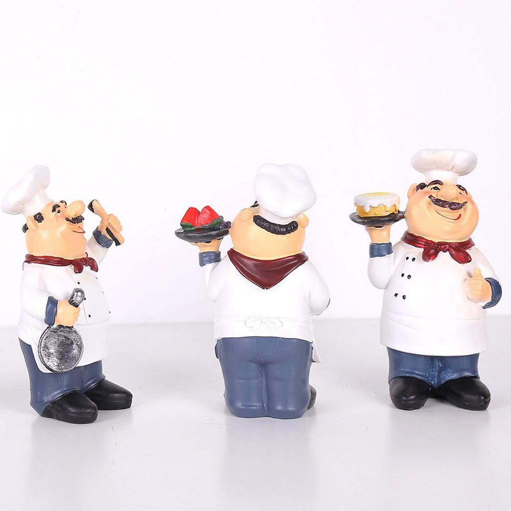 Rustic Bakery Chef Resin Statue - Farmhouse Cake Shop Decor for Kitchen Counter, Vintage Pastry Chef Gift for Bakers Food Lovers
