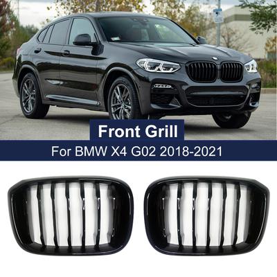 One Pair Front Kidney Grilles 1 Slats Singel Line For BMW 3 4 X3 X4 G01 G02 G08 2018 Car Styling Racing Grills